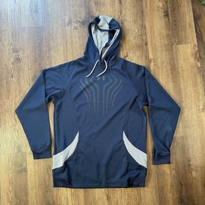 Under Armour Mens Hoodie‎ Size Small Coldgear Navy Blue Pullover Football Active